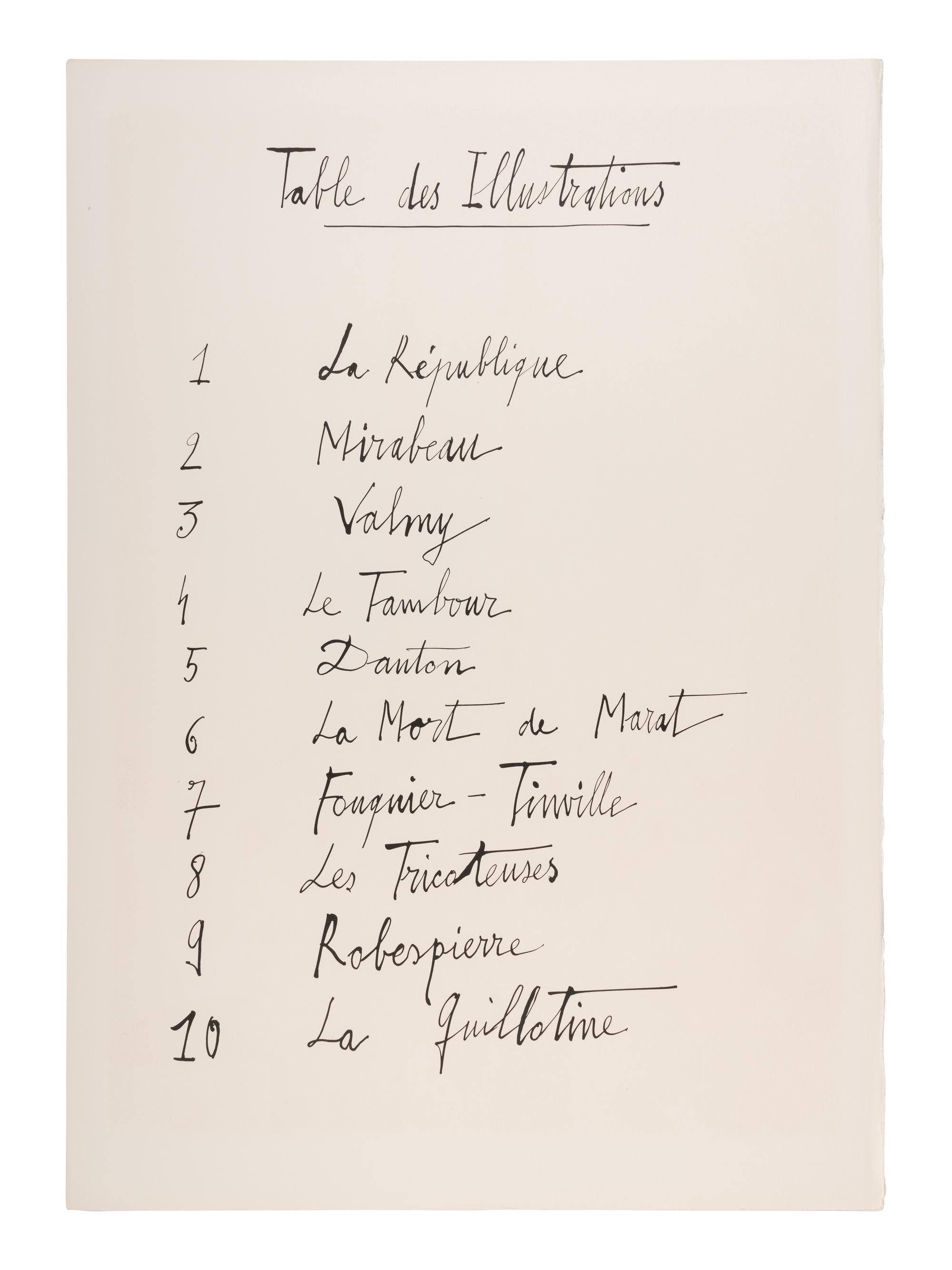 La Révolution Française 1789 (complete portfolio of ten, with text pages and portfolio case), 1977
