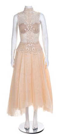 Oscar de la Renta Beaded Top with Tulle Skirt, 2000-10s Size label 10
