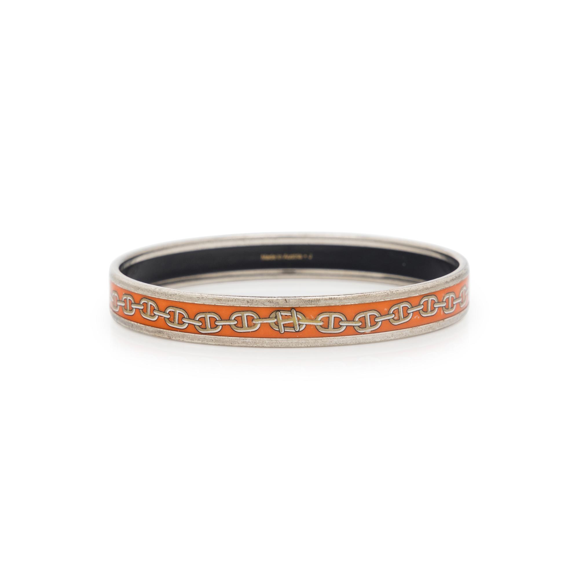 Hermès, Enameled Bangle Bracelet