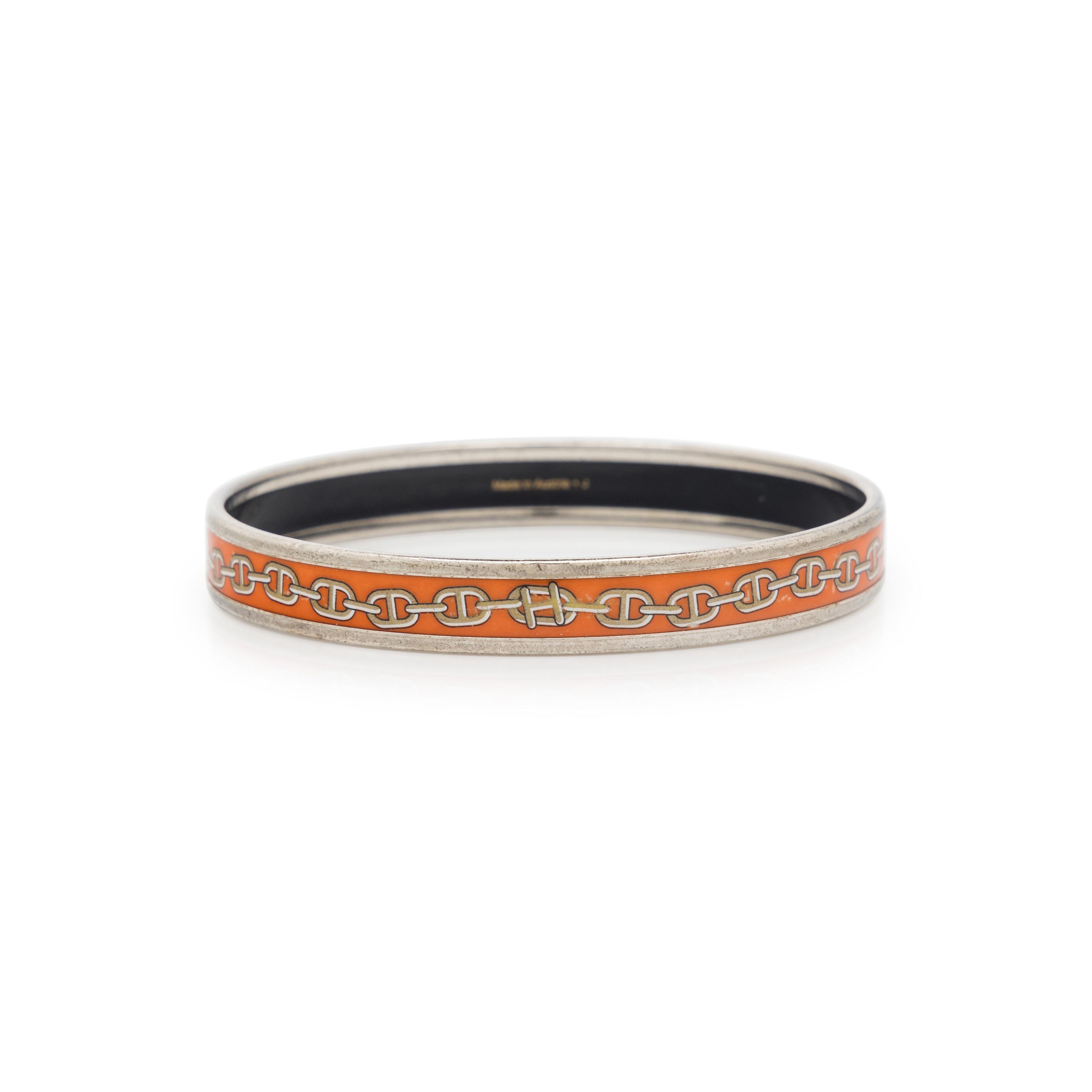 Hermès, Enameled Bangle Bracelet
