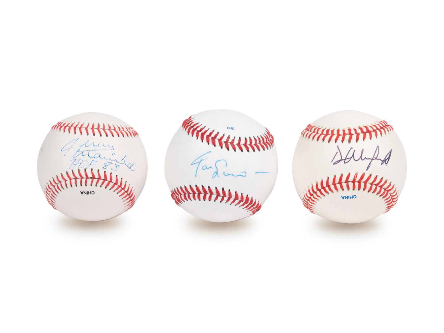 A Group of Three Hall of Fame Signed Autograph Baseballs (Beckett Authentication Services BAS Certified),