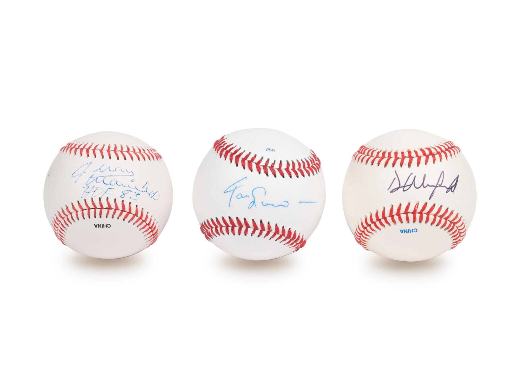 A Group of Three Hall of Fame Signed Autograph Baseballs (Beckett Authentication Services BAS Certified),