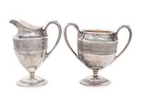 A Wedgwood Silver Creamer and Sugar Set