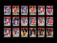 A Group of 71 1986 Fleer Basketball Cards and Stickers (Including Julius Erving, Patrick Ewing, Magic Johnson and Hakeem Olajuwon)