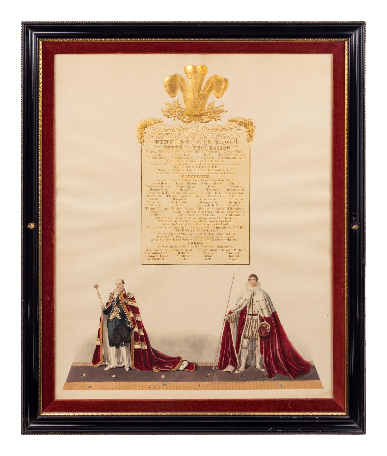 Nine Engravings Depicting the Coronation of George IV