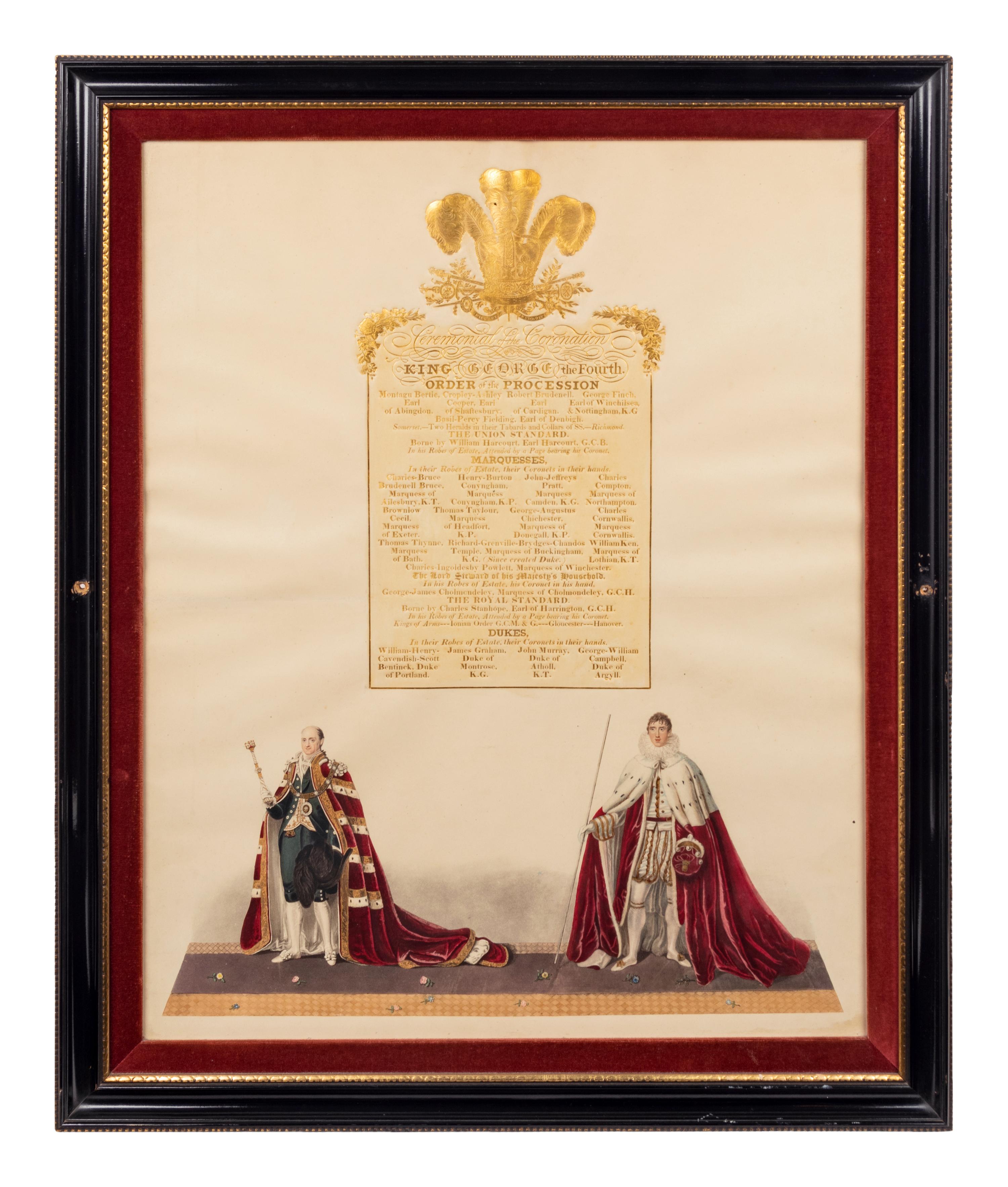 Nine Engravings Depicting the Coronation of George IV
