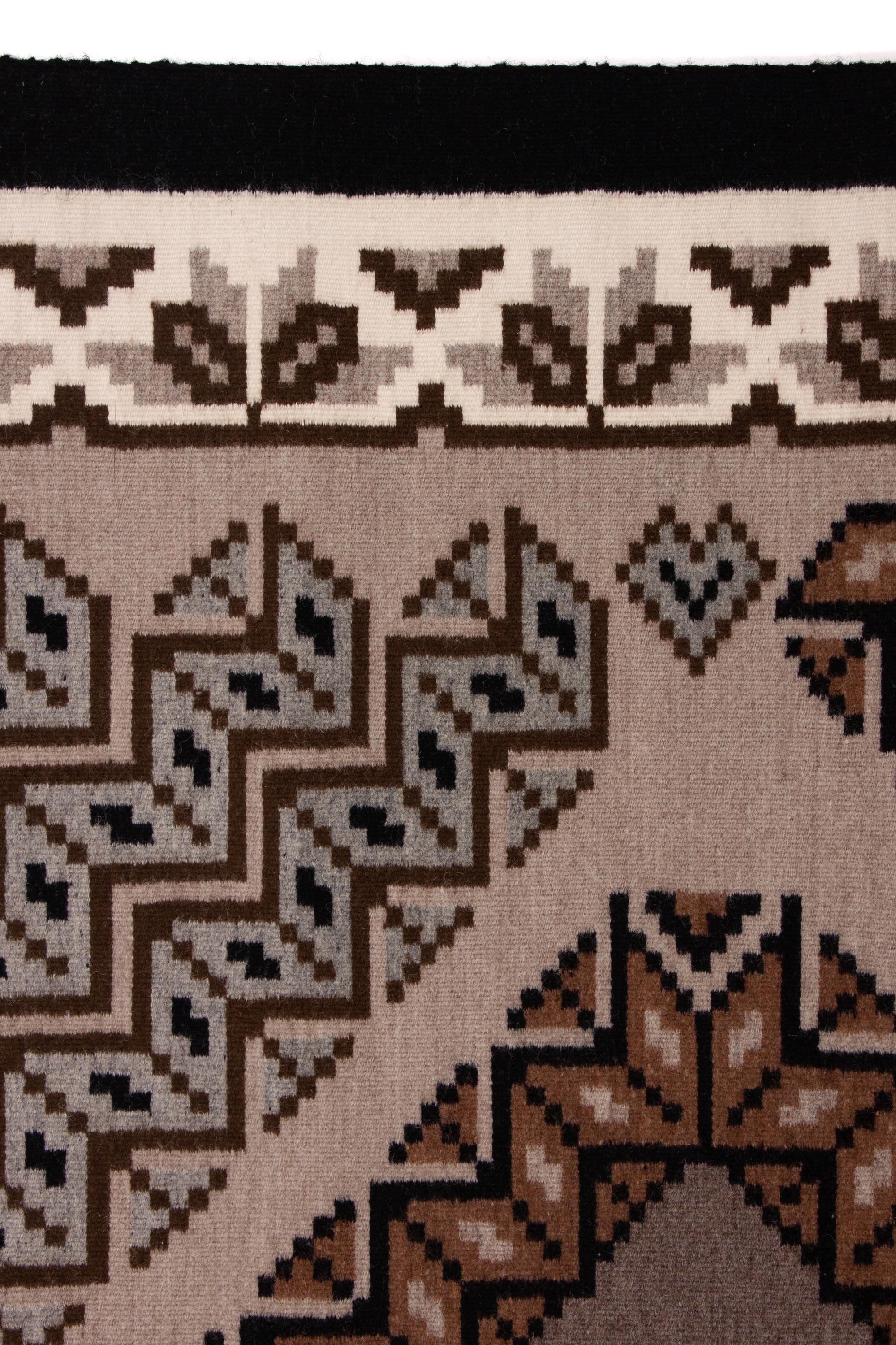 Award Winning Two Grey Hills Pattern Weaving / Rug