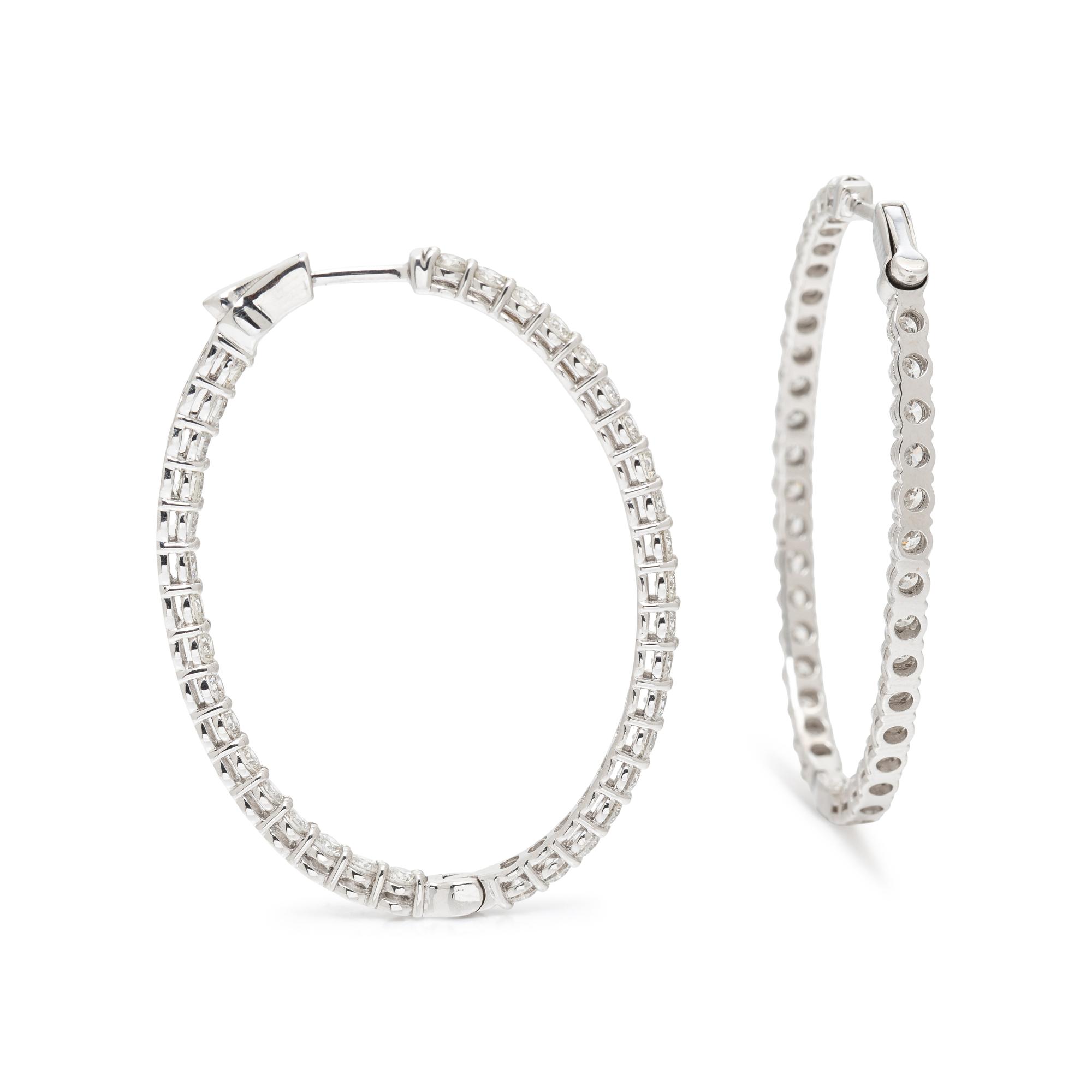 DIAMOND INSIDE OUTSIDE HOOP EARRINGS