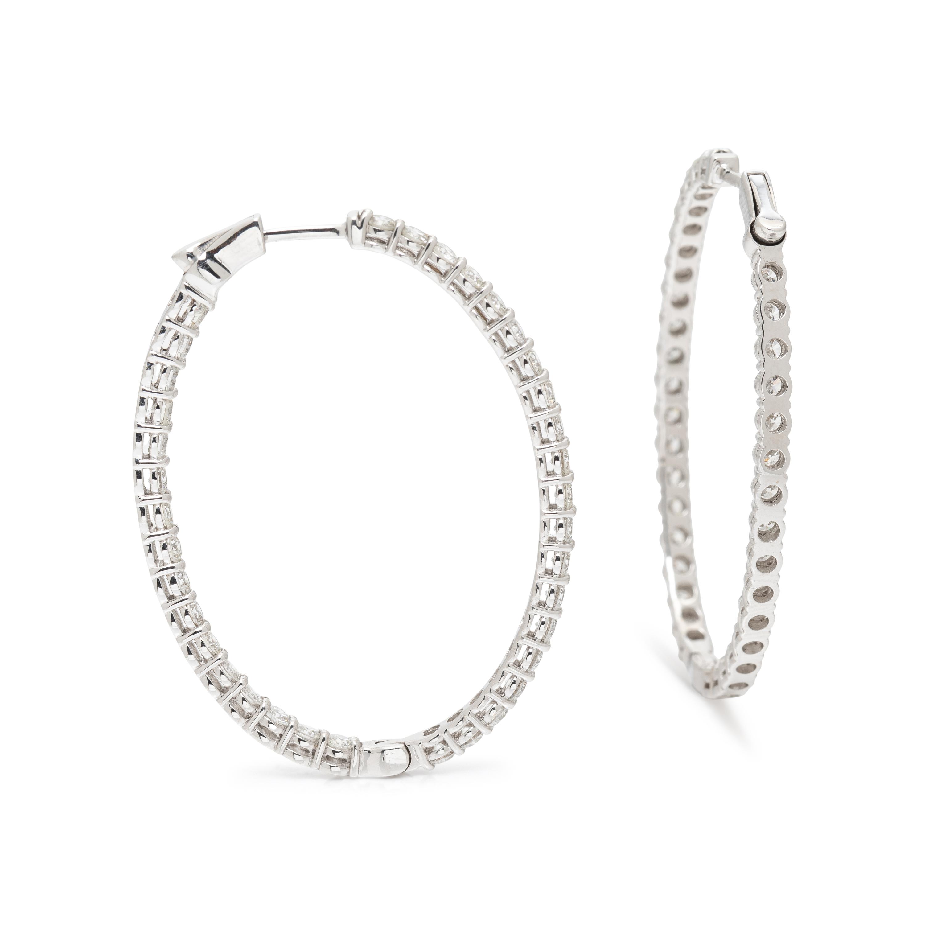 DIAMOND INSIDE OUTSIDE HOOP EARRINGS