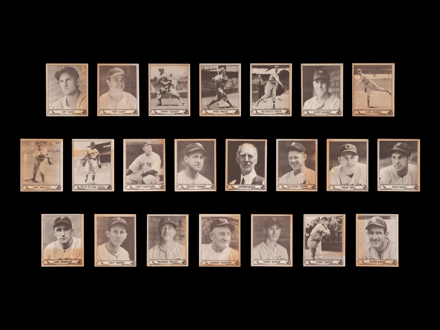 A Group of 22 1940 Play Ball Baseball Cards Featuring Multiple Hall of Famers,