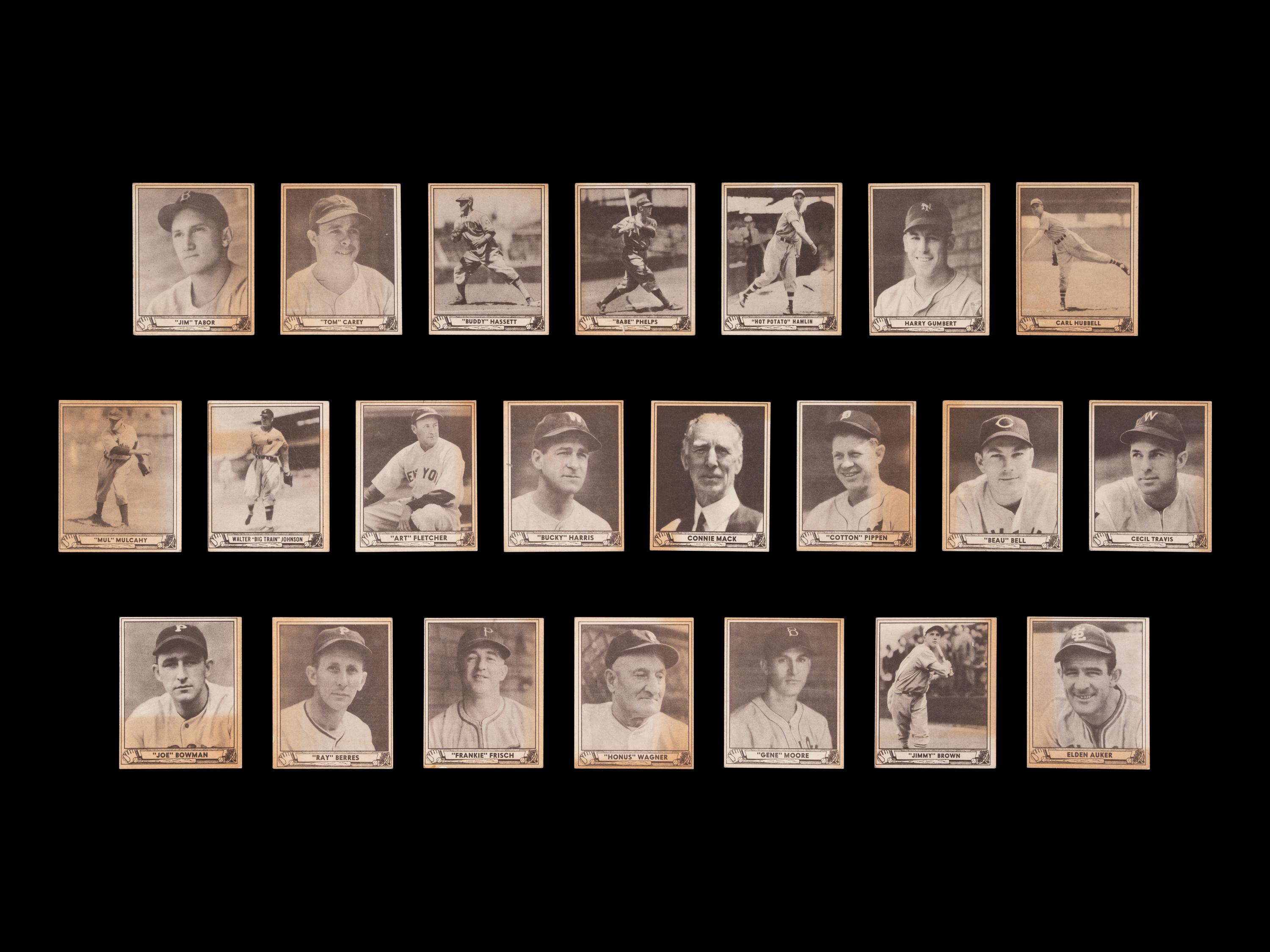A Group of 22 1940 Play Ball Baseball Cards Featuring Multiple Hall of Famers,