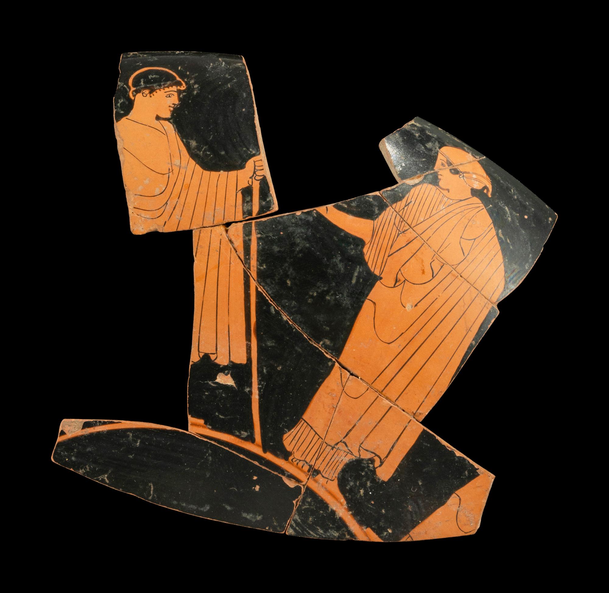 Two Attic Red-Figured Cup Fragments