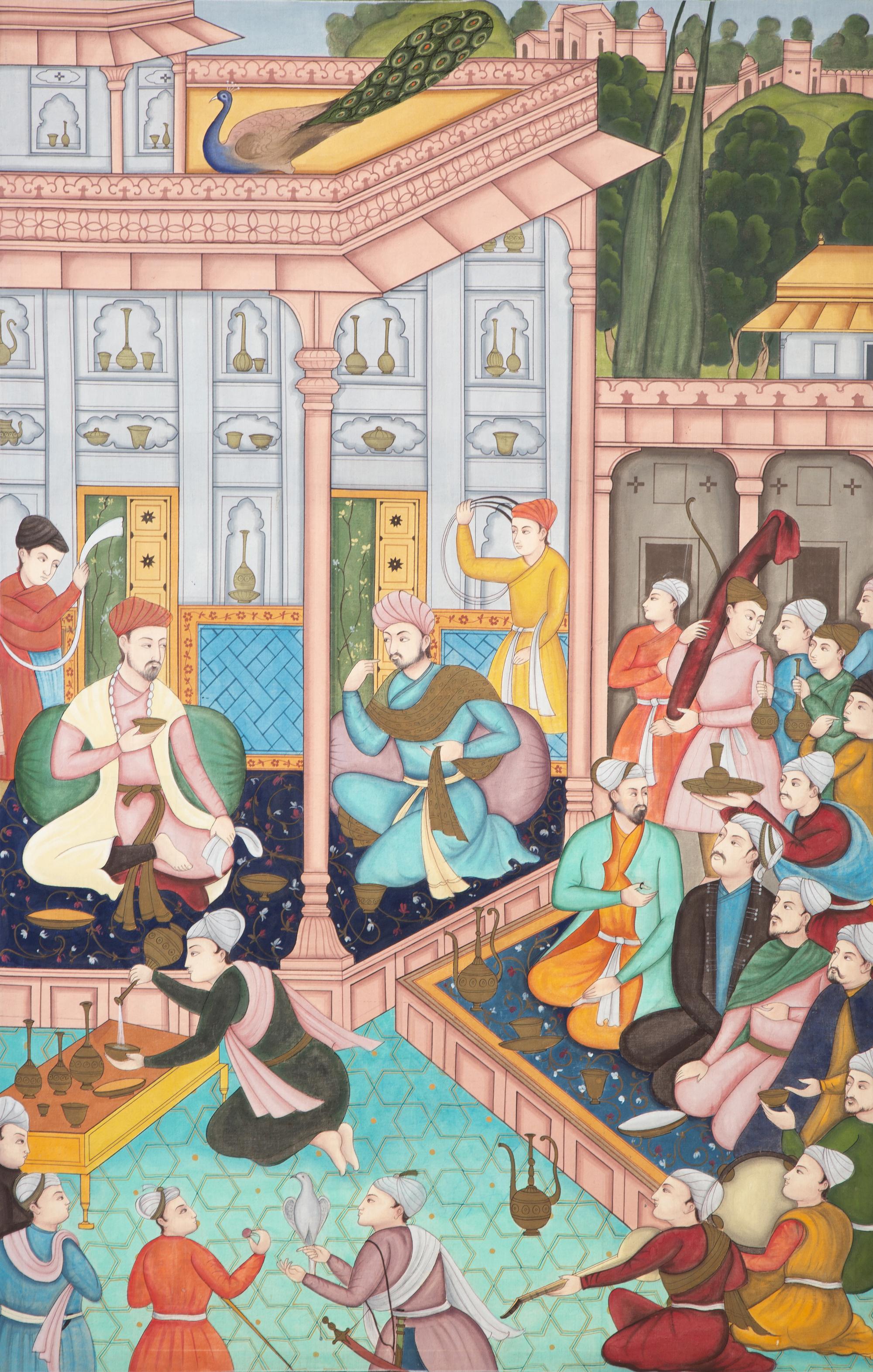 An Indian Mughal Painting on Linen