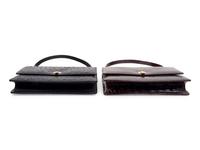 Two Lambertson Truex Exotic Skin Hand Bags: One Ostrich, One Alligator