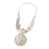 Navajo or Zuni Silver and Petit Point Turquoise Necklace