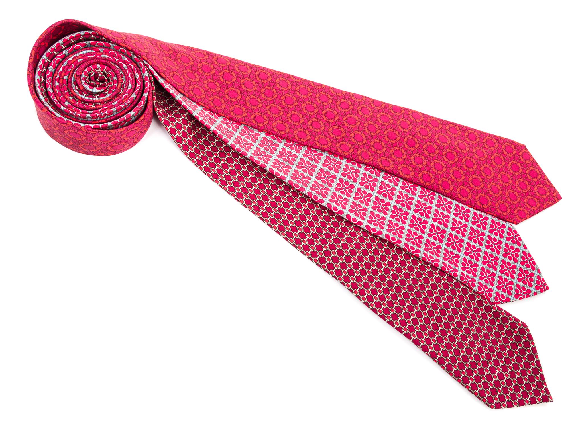 A Group of Three Hermes Silk Ties,