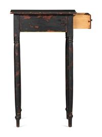 A Paint Decorated Pine One-Drawer Work Stand