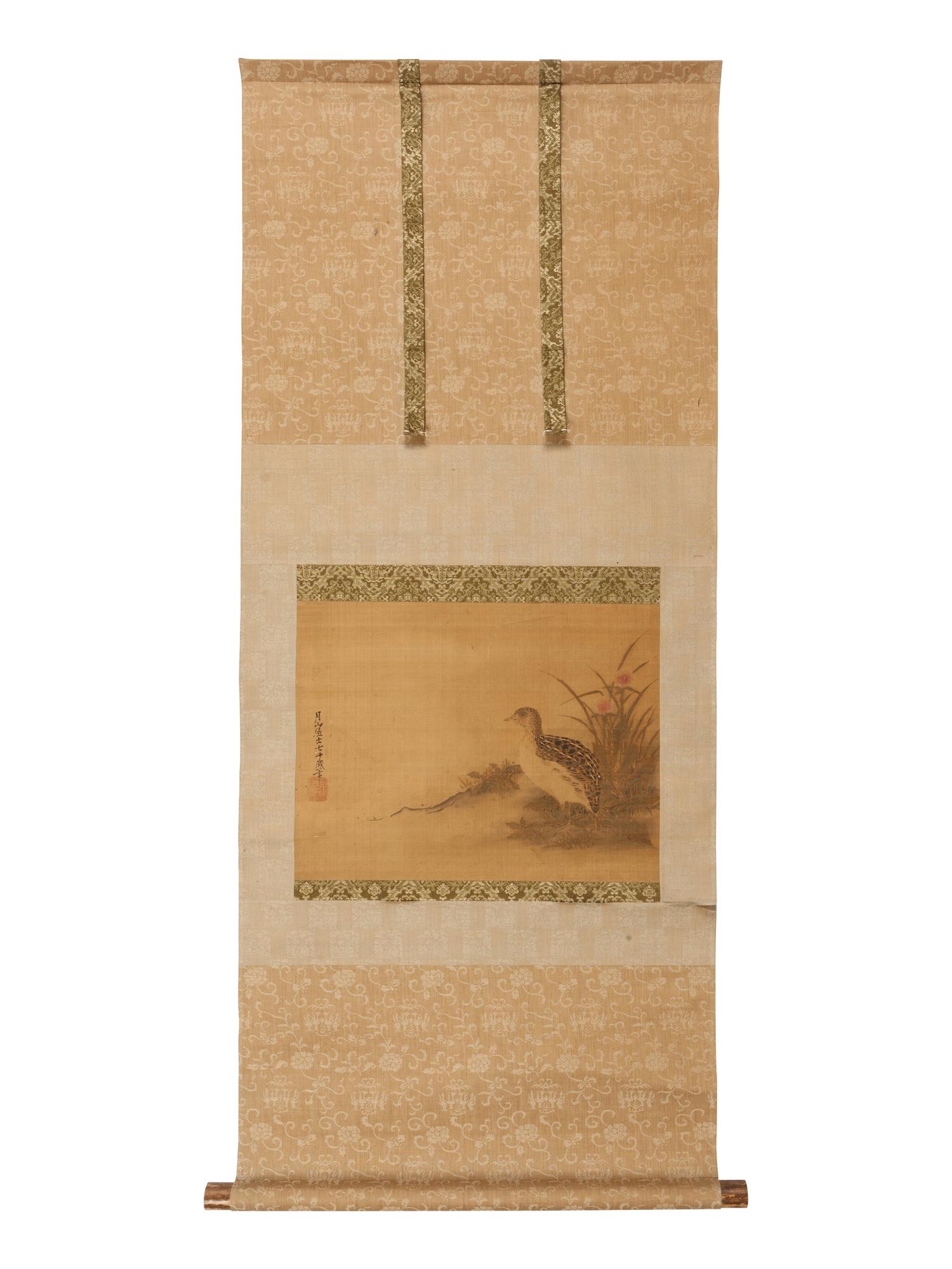 A Japanese Ink and Color Painting on Silk