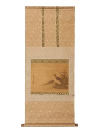 A Japanese Ink and Color Painting on Silk