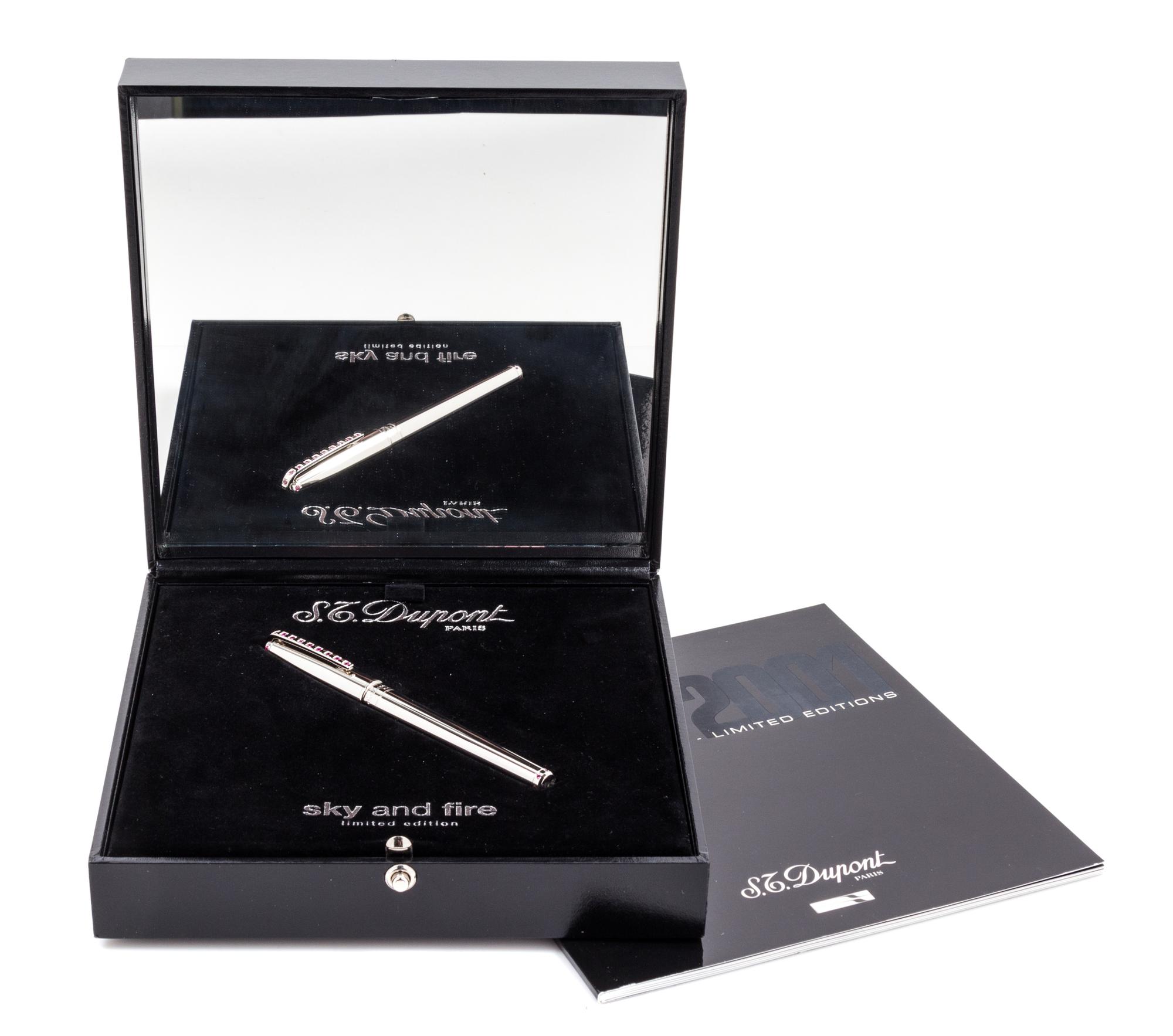 An S.T. Dupont Sky and Fire: Fire Limited Edition Ruby-Inset Fountain Pen