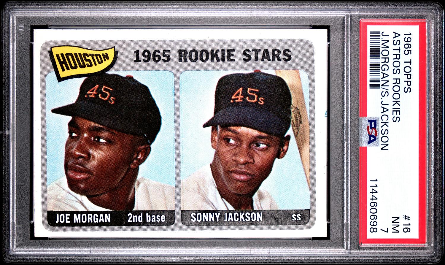 A 1965 Topps Joe Morgan Rookie Baseball Card No. 16 (PSA 7 NM)