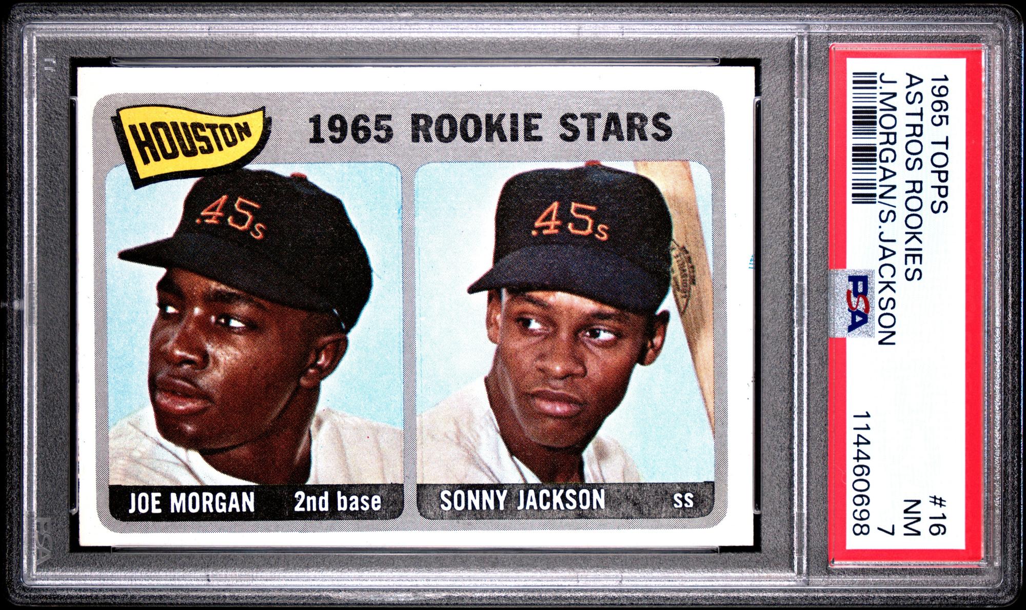 A 1965 Topps Joe Morgan Rookie Baseball Card No. 16 (PSA 7 NM)