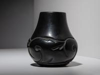 Carved Blackware Pottery Jar
