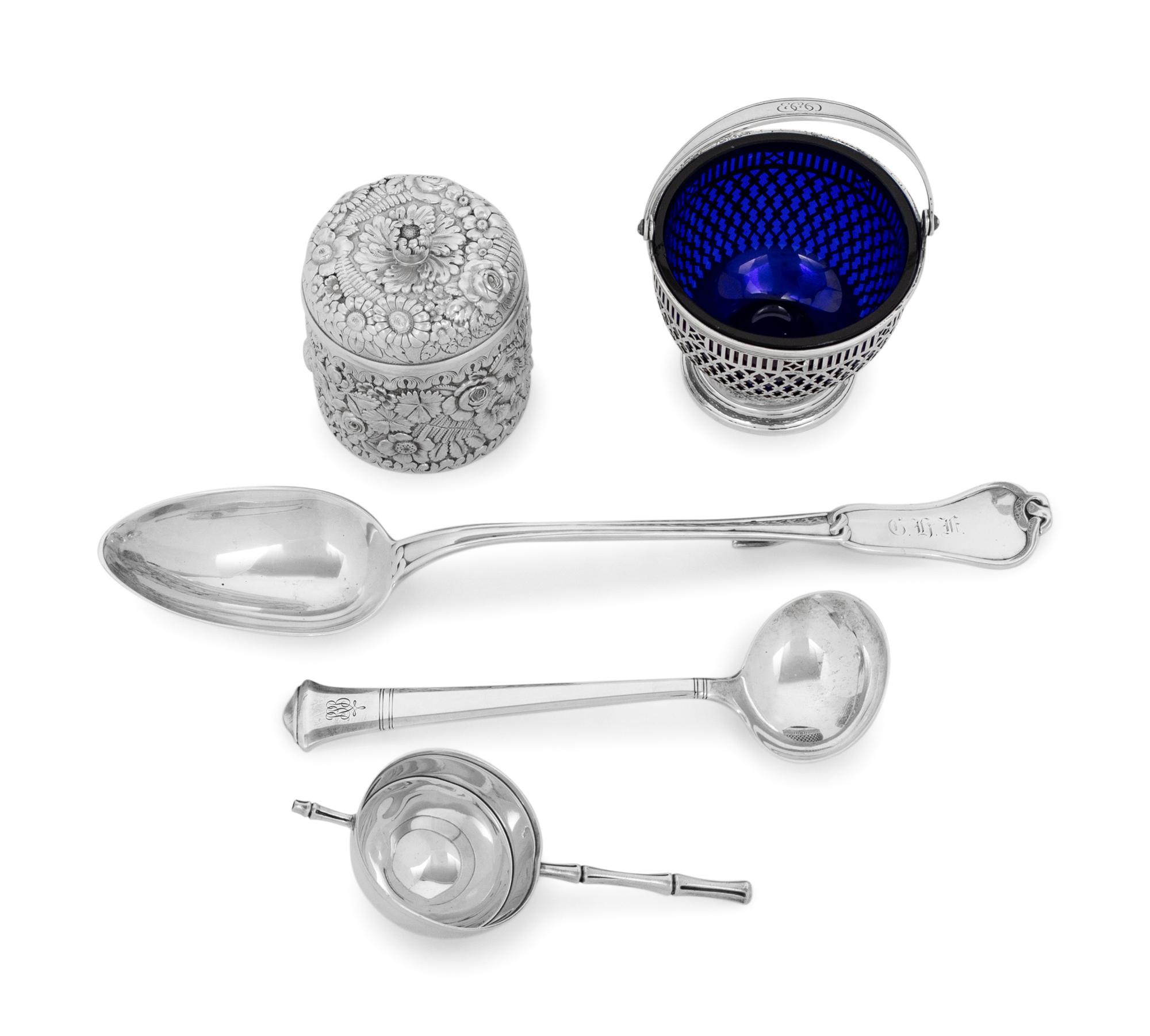 A Collection of Five Tiffany and Co. Silver Table and Flatware Articles
