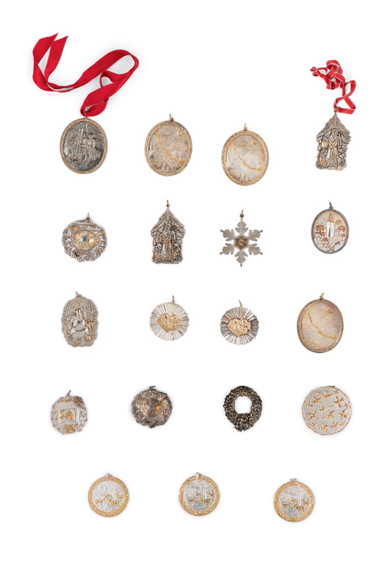 A Collection of Twenty-Three Buccellati Parcel-Gilt Silver Ornaments