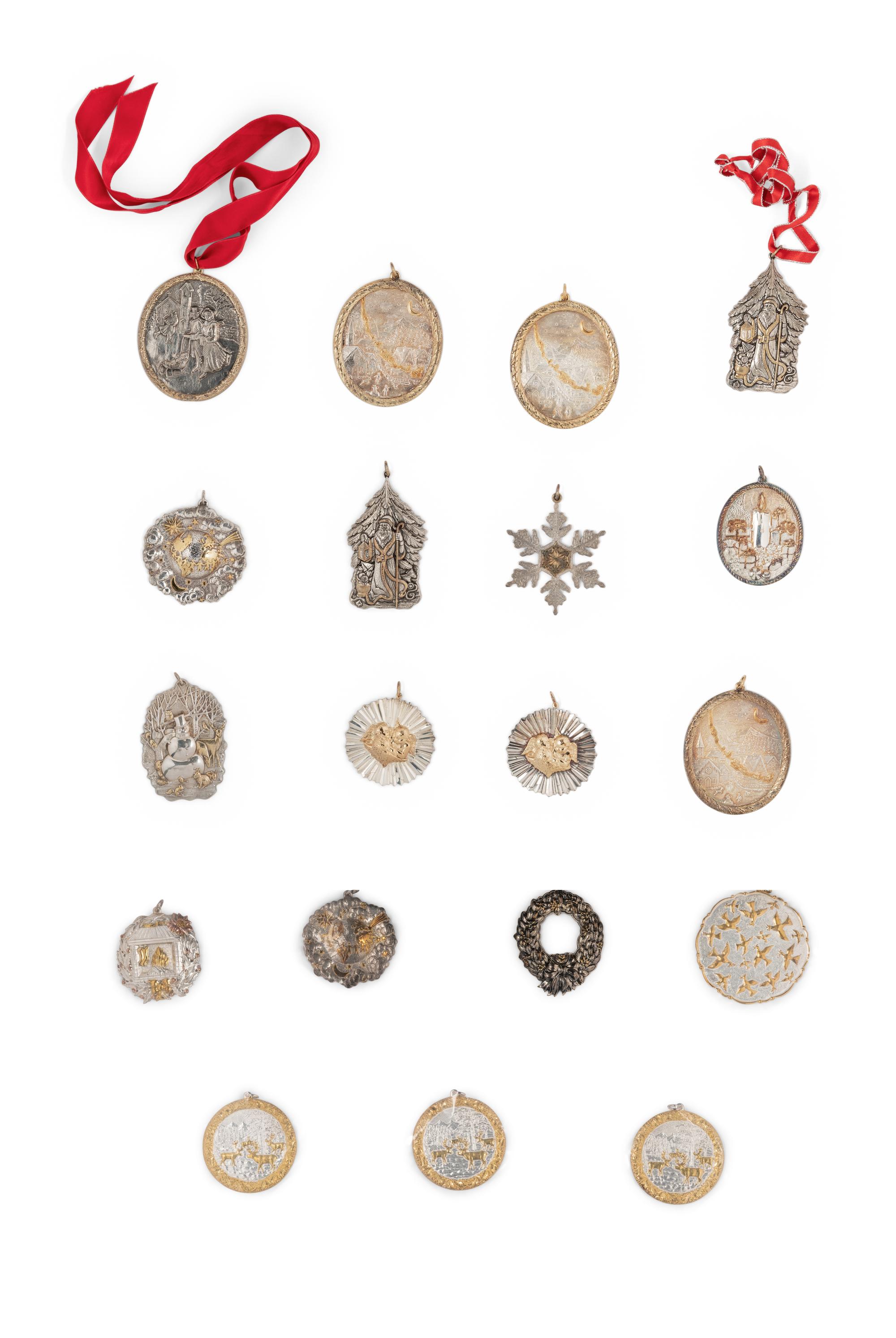 A Collection of Twenty-Three Buccellati Parcel-Gilt Silver Ornaments