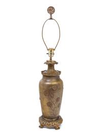 A Japanese Bronze Vase Mounted as a Lamp