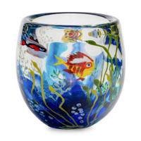 A Richard Jolley Tropical Fish Vase