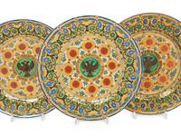 Five Russian Porcelain Dessert Plates from the Kremlin Service