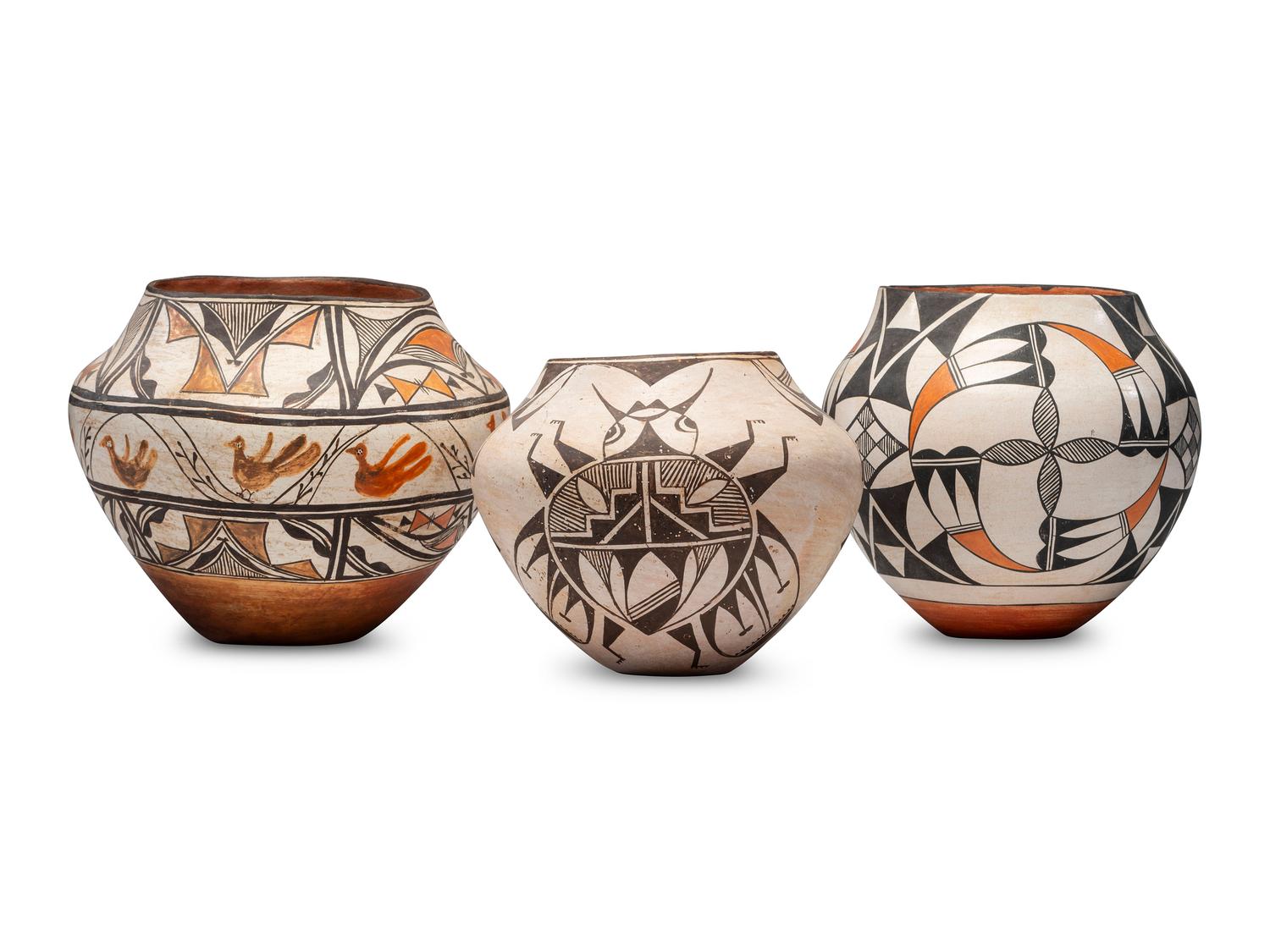 Acoma Pottery, Insects and Birds