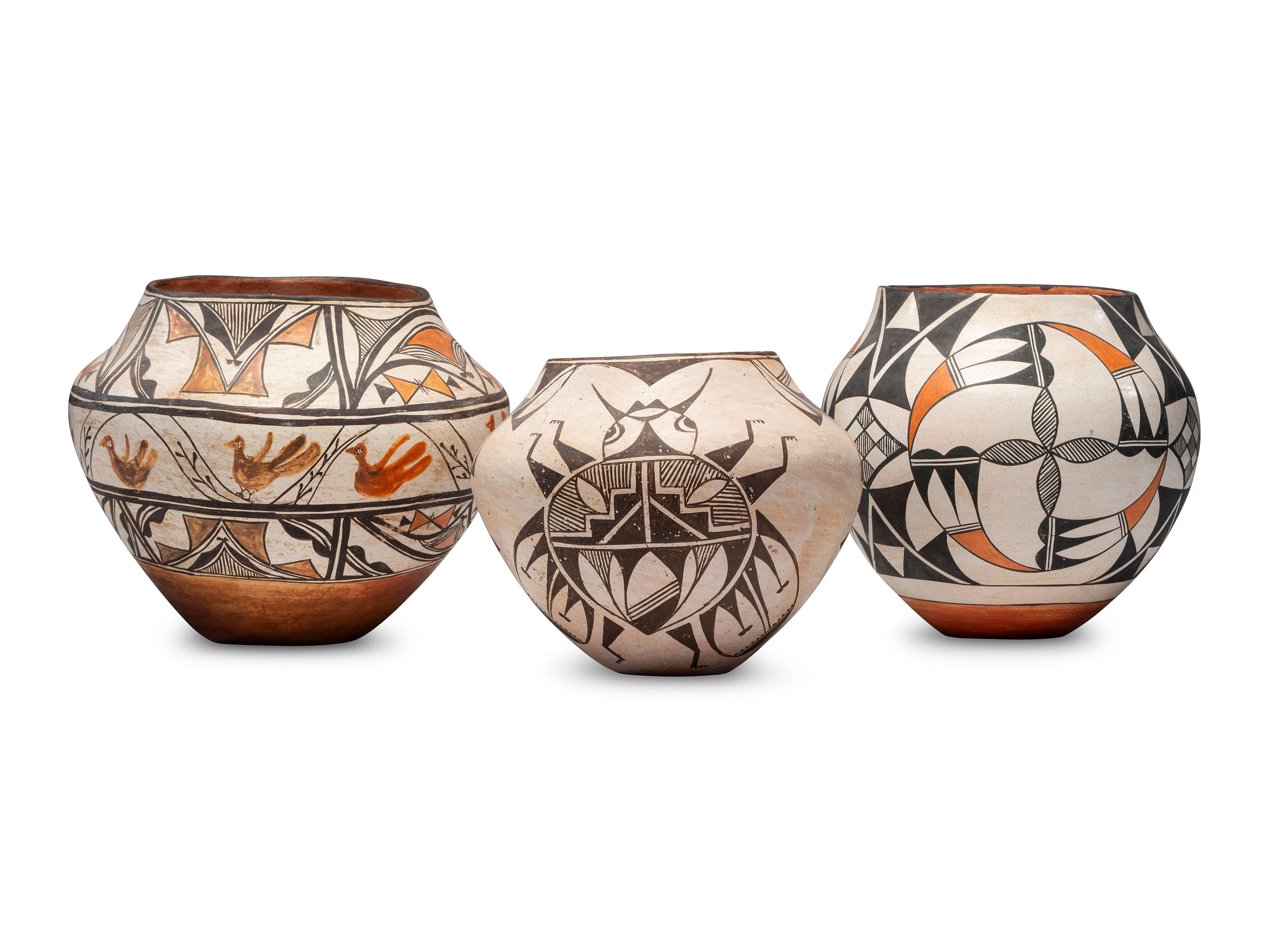Acoma Pottery, Insects and Birds