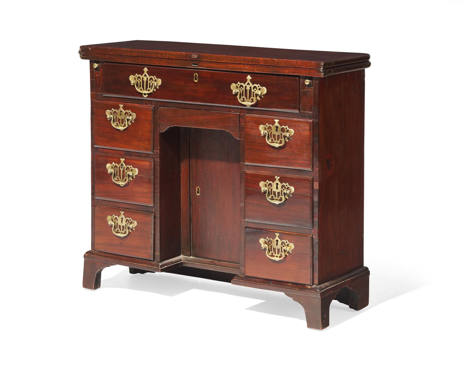 A George III Mahogany Sea Captain's Knee-Hole Desk