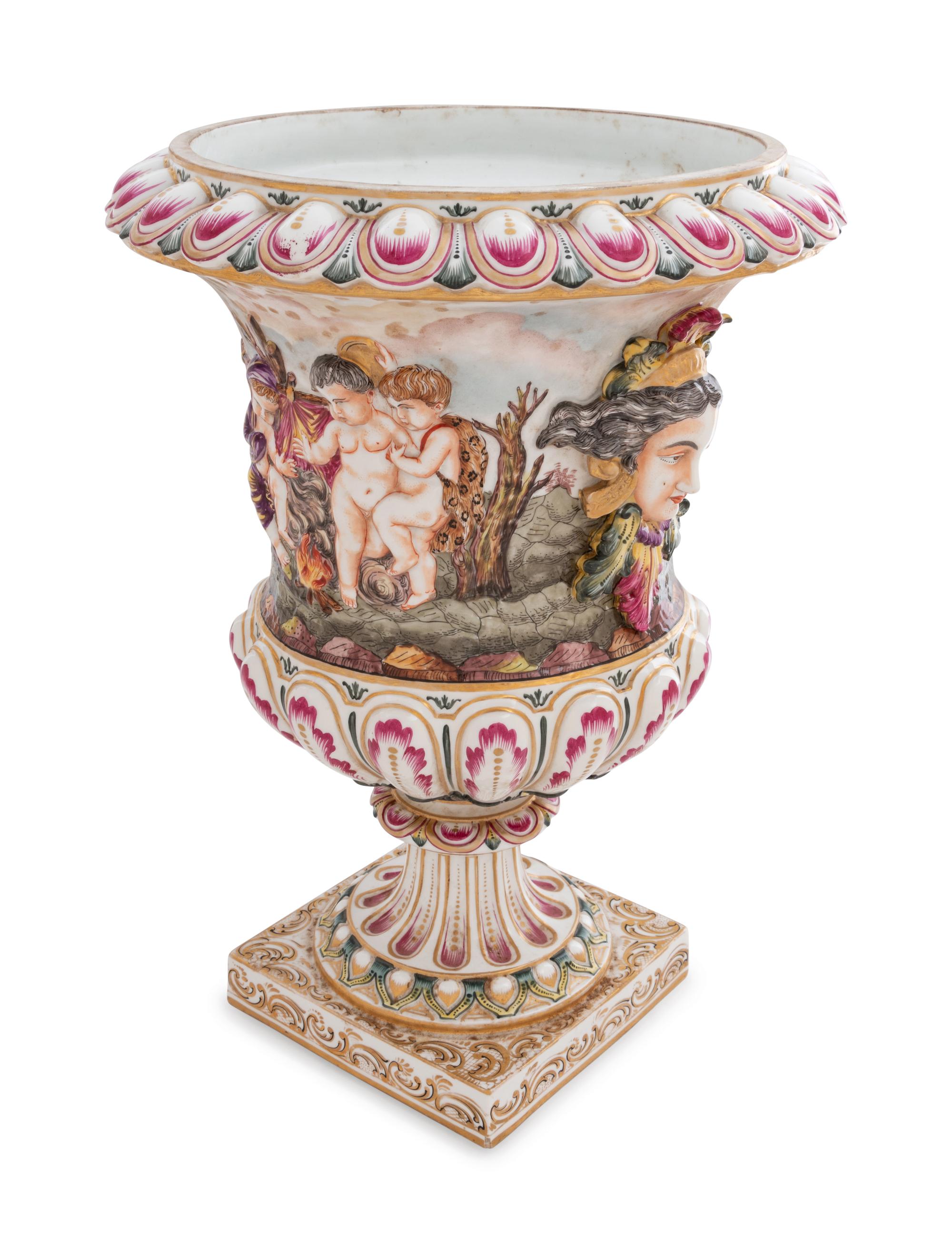 A Capodimonte Porcelain Urn