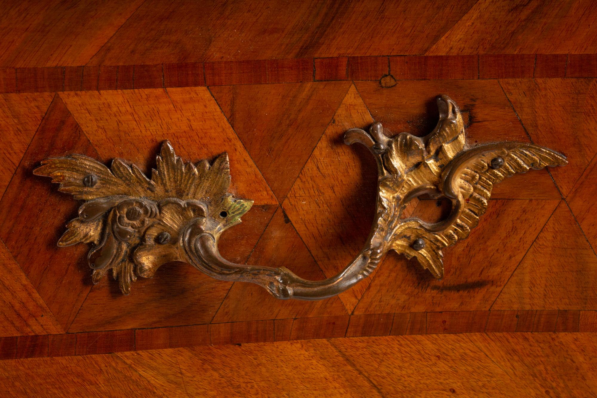 An Italian Rococo Parquetry Inlaid Walnut Commode — LATE 18TH CENTURY
