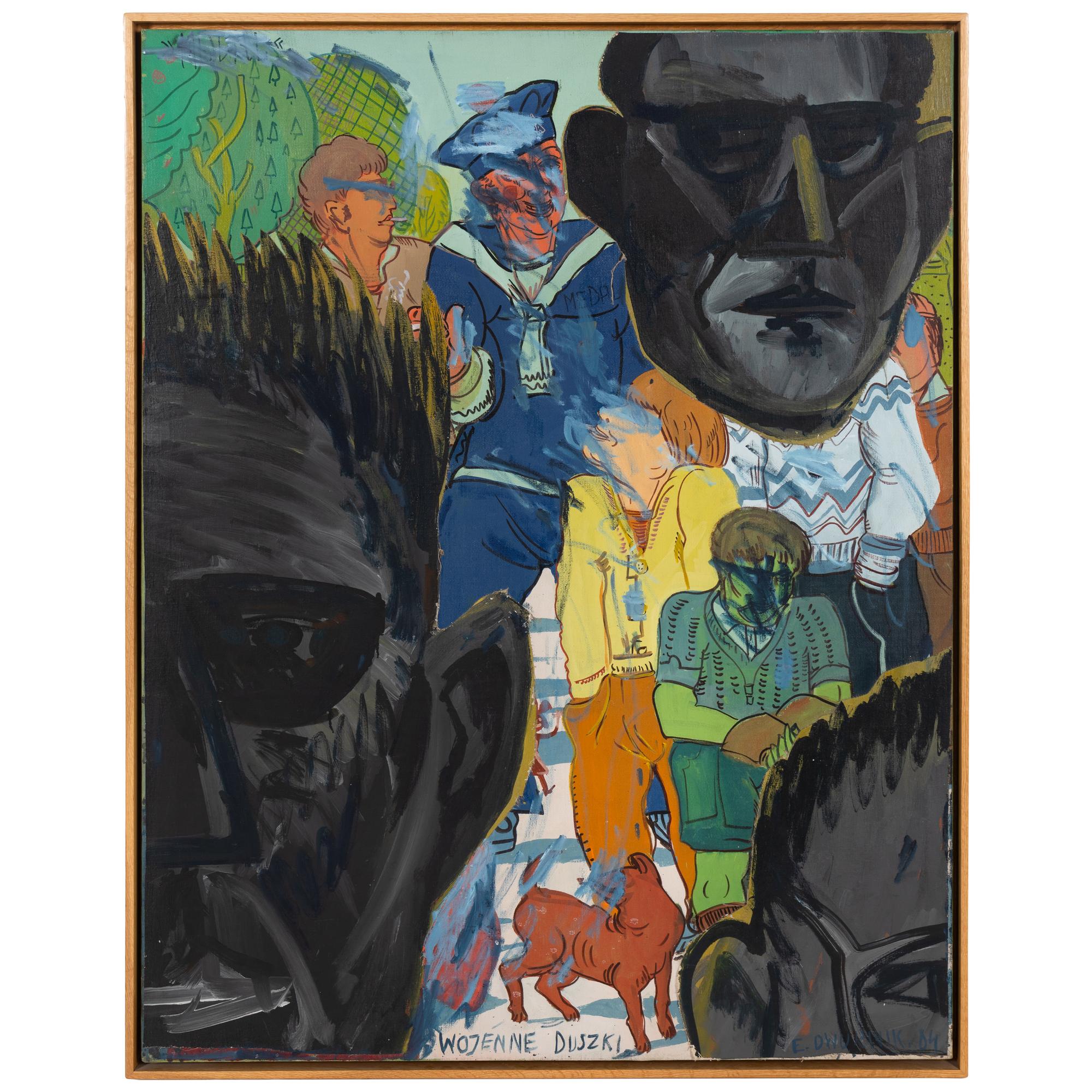 Edward Dwurnik (Polish, 1943-2018) — Wojenne Duszki (War Imps) ( from the Sportowcy series), c. 1973-1984