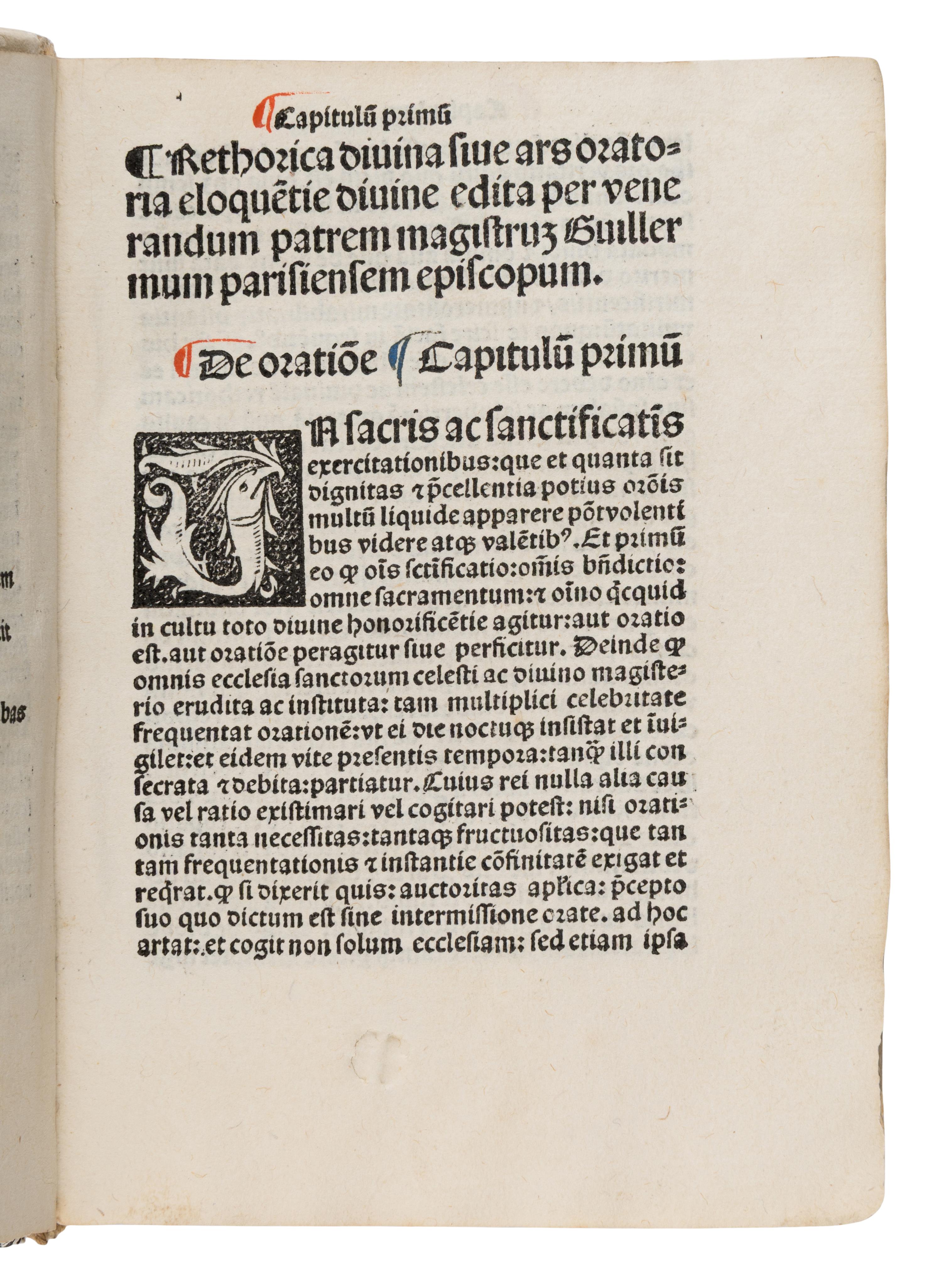 Guillermus Alvernus, Bishop of Paris (1180-1249). Rhetorica divina . Paris: Andre Bocard for Jean Petit, 16 May 1500.