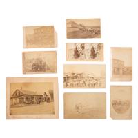 [Early Photography] Group of 10 Photos of Occupational Scenes, incl. Blacksmiths and Fire Fighters