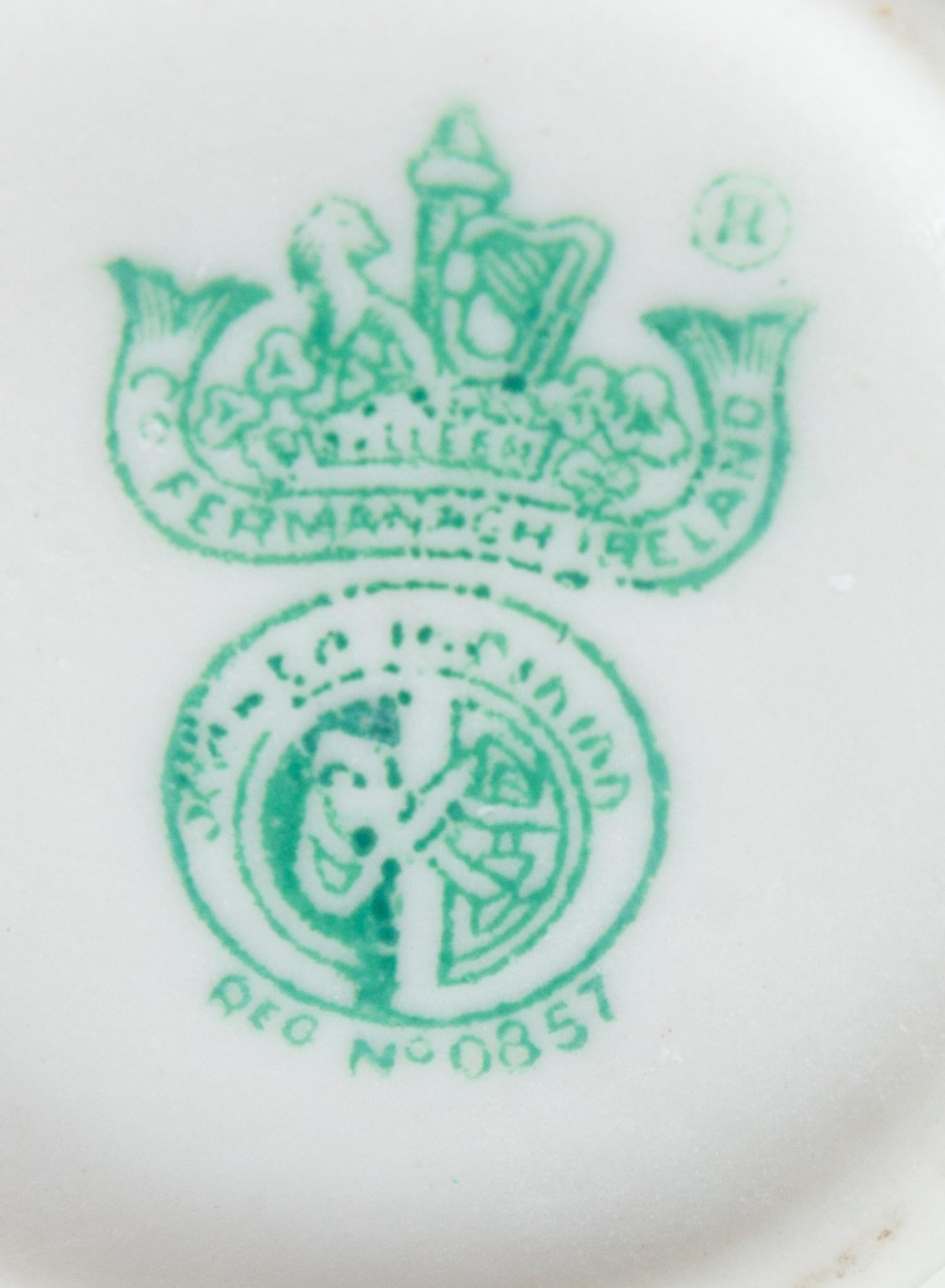 Four Belleek Shamrock Decorated Vases Height of tallest 9 inches. — SECOND BLACK MARK THROUGH FIFTH GREEN MARK (1891-1965)