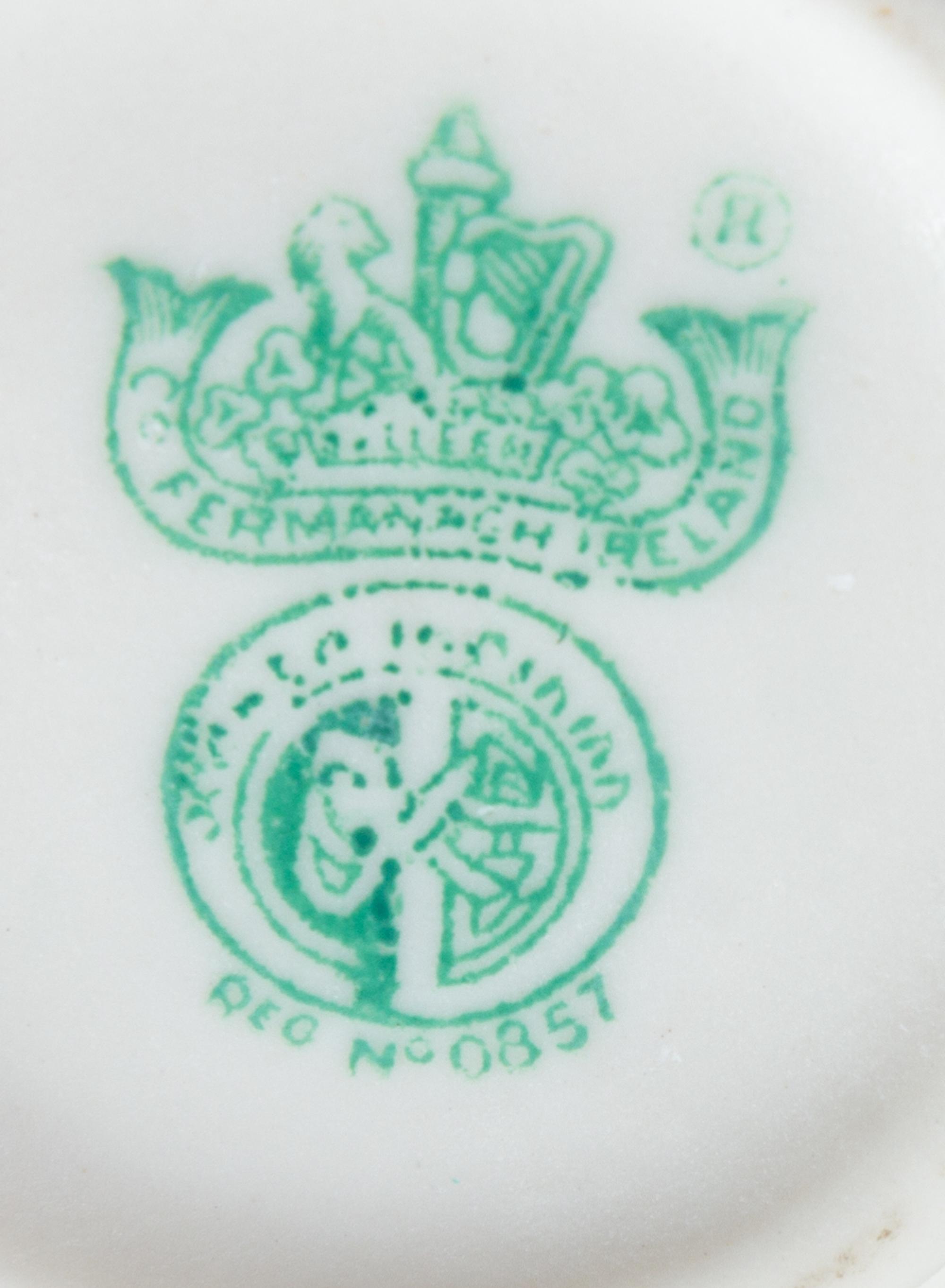 Four Belleek Shamrock Decorated Vases Height of tallest 9 inches. — SECOND BLACK MARK THROUGH FIFTH GREEN MARK (1891-1965)