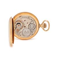 WALTHAM, 14K YELLOW GOLD HUNTER CASE POCKET WATCH