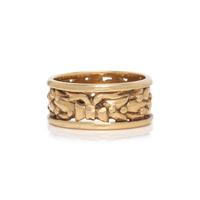YELLOW GOLD AND DIAMOND BAND RING