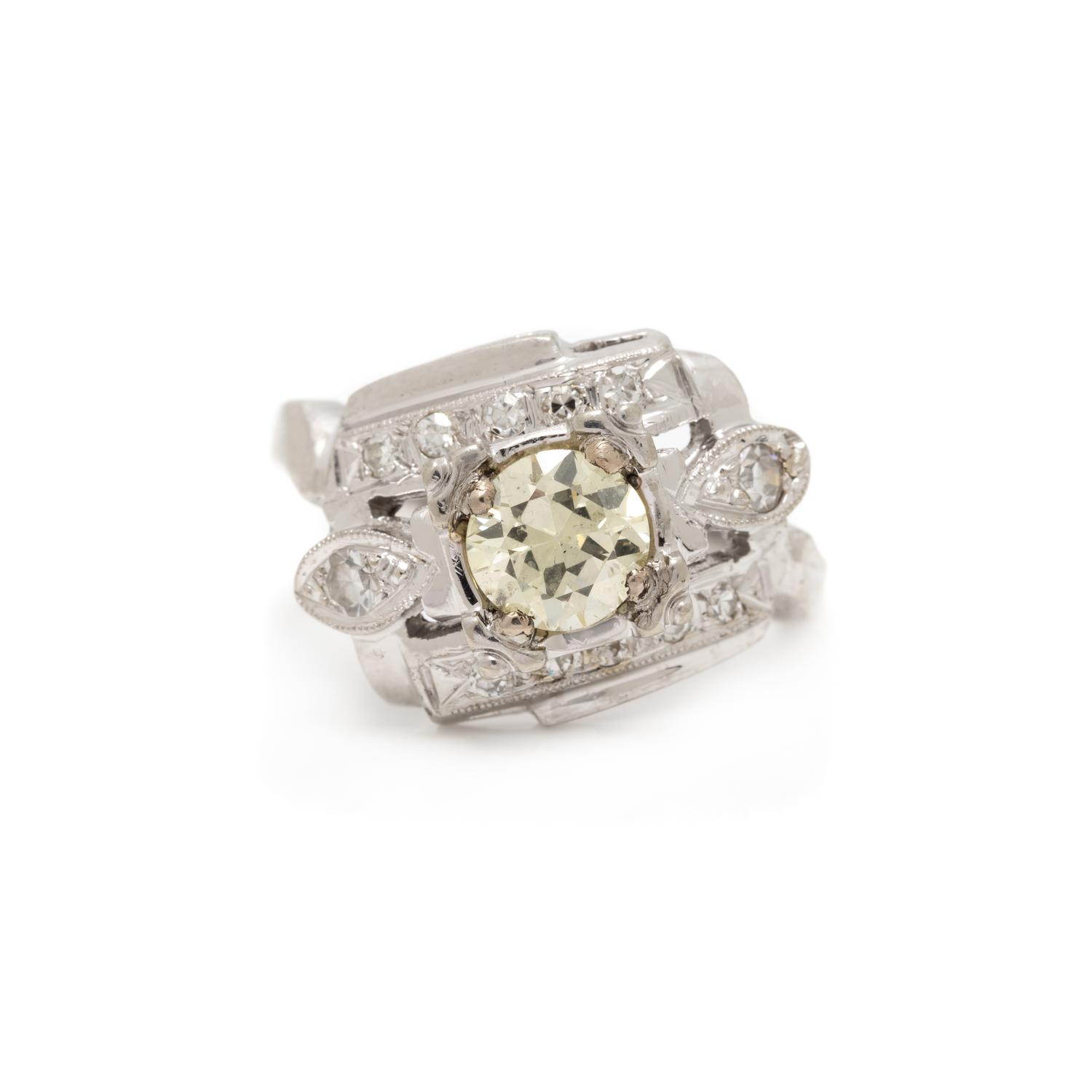 COLORED DIAMOND AND DIAMOND RING