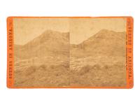 [NATIVE AMERICANS]. BUEHMAN, H., photographer. Stereoview of Fort Bowie in Apache Pass. [Tucson, Arizona Territory: ca 1880].