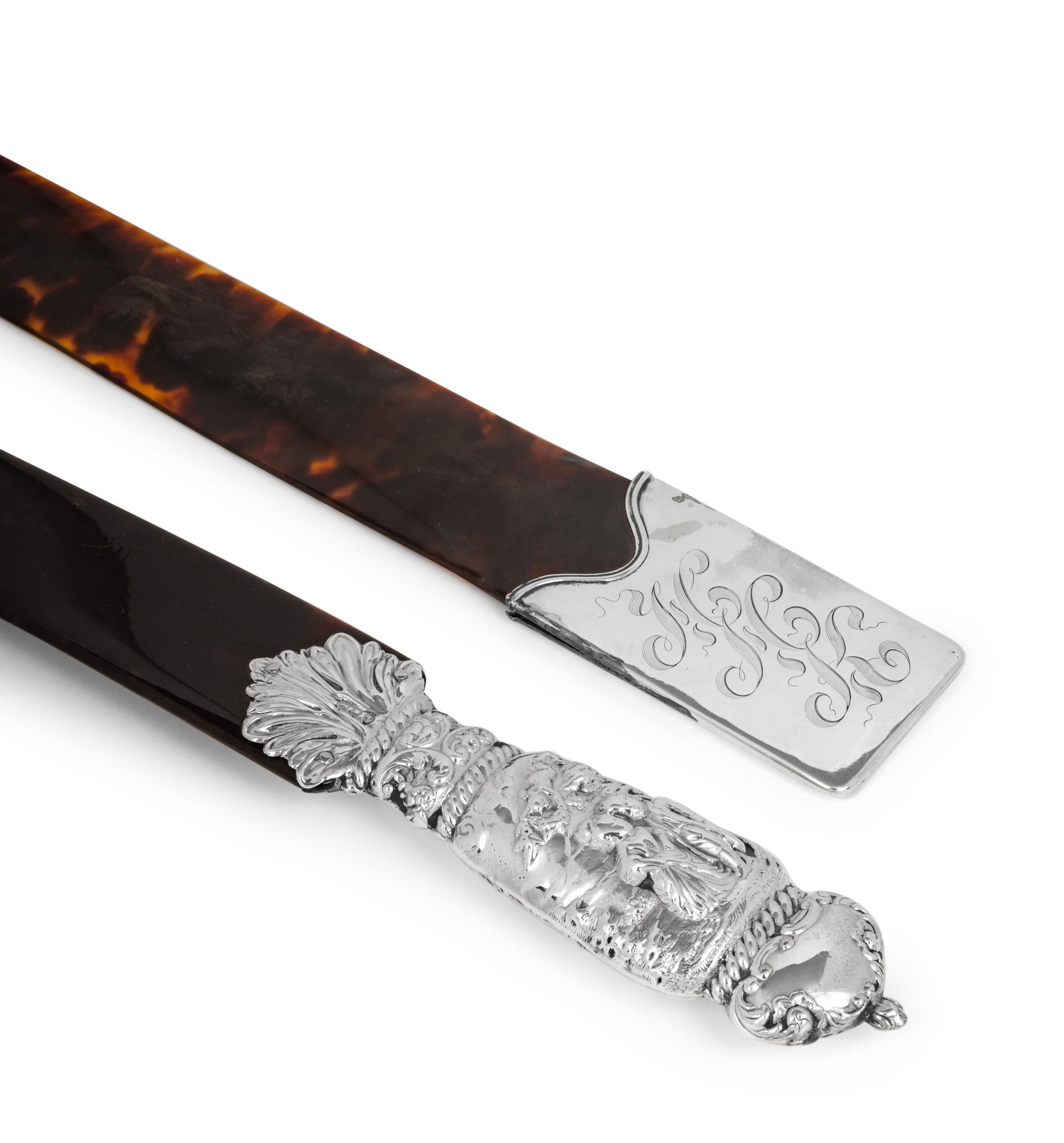 Four Silver Mounted Faux Tortoiseshell Page Turners