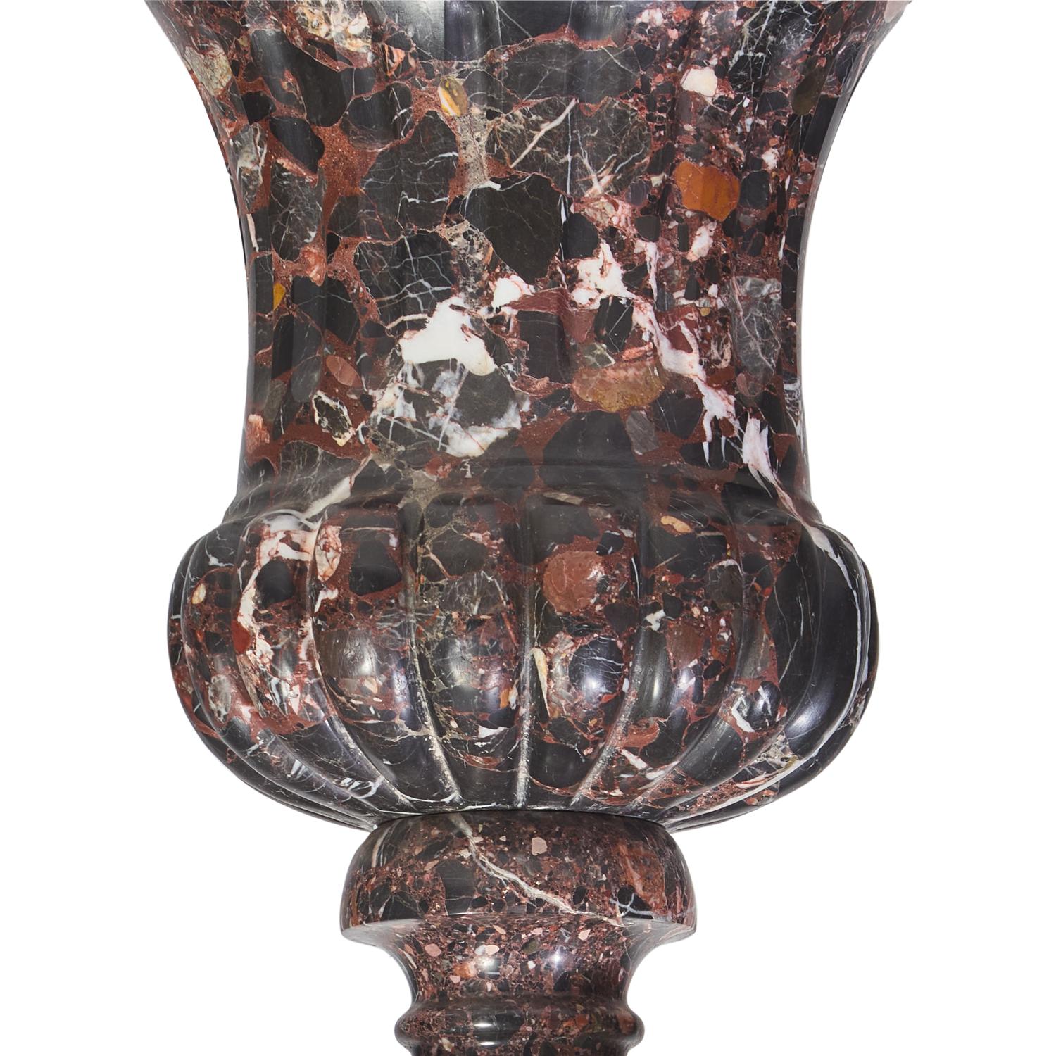 A Pair of Large Neoclassical Style Marble Urns