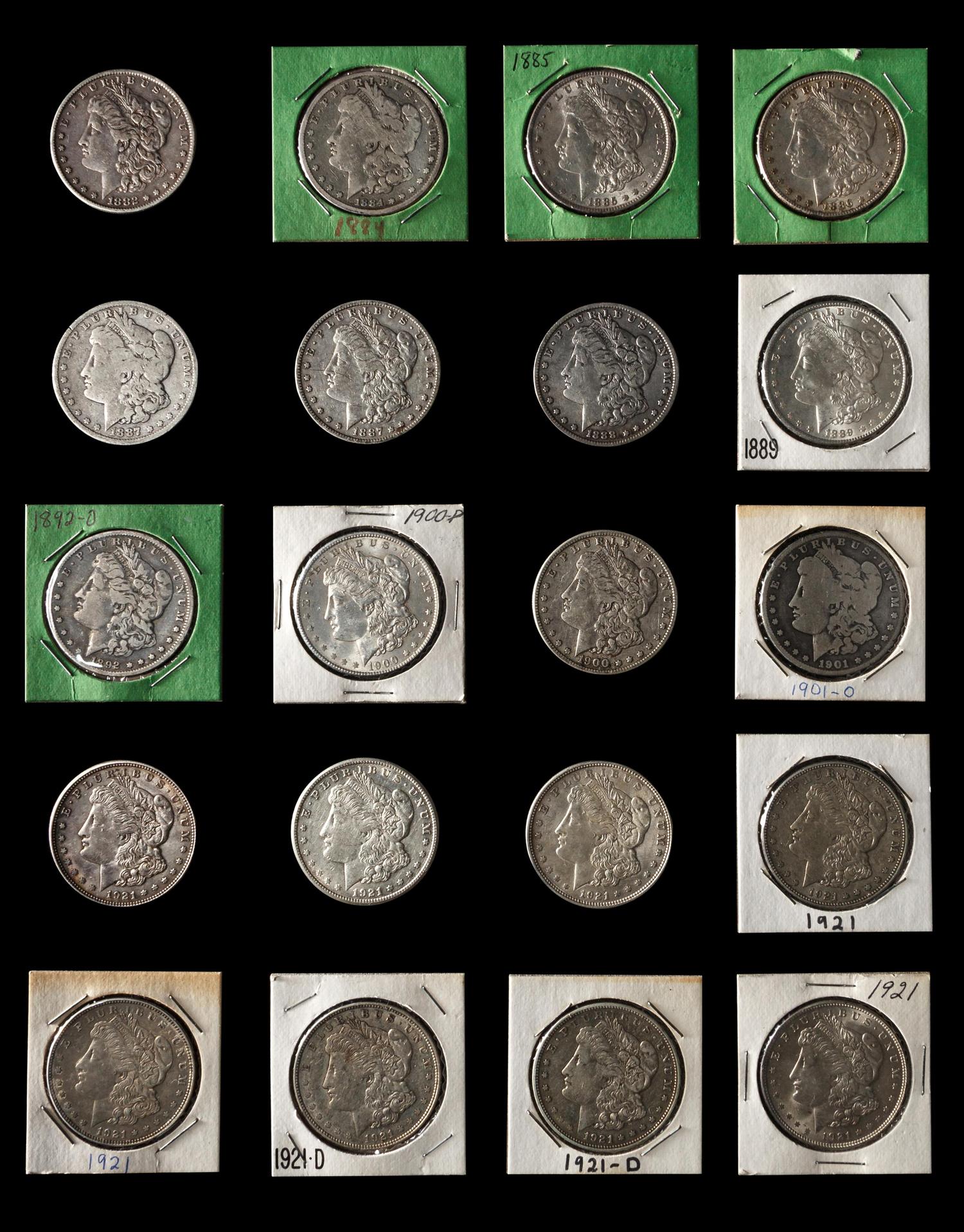 A Group of Twenty Morgan $1 Coins